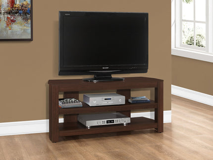 TV Stand, Console, Media Entertainment Center, Storage Shelves, Contemporary & Modern - Cherry