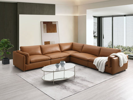 Brighton - Top Grain Modular Sectional - Brown