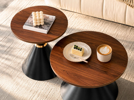 2 Piece Round Coffee Table Set For Living Room