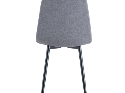 Luxury Simple Chair Linen Cotton High Resilience Dining Chair With Black Metal Legs (Set of 4) - Light Gray