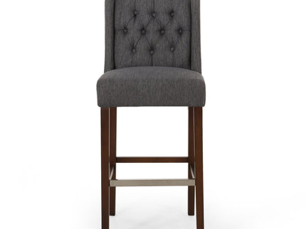 Solstara - Upholstered Dining Barstool With Button Tufted And Wing Back