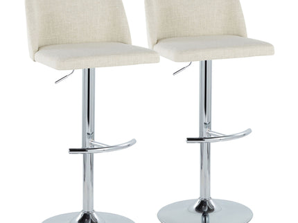 Toriano - Contemporary Adjustable Barstool Swivel With Rounded T Footrest (Set of 2)