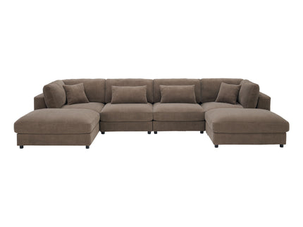 Upholstered Modular Sectional & Custom Configuration And Toss Pillows
