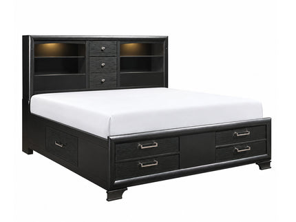 Civic - 5 Piece Storage Bedroom Set With Bookcase Headboard