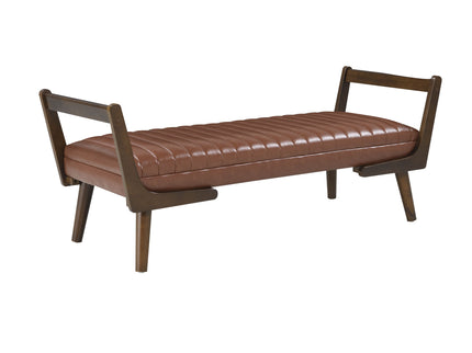 Mid-Century Bench With Wood Legs