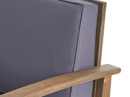 Enchanting Outdoor Club Chair With Slat Panel Design And Water Resistant Cushion - Dark Gray