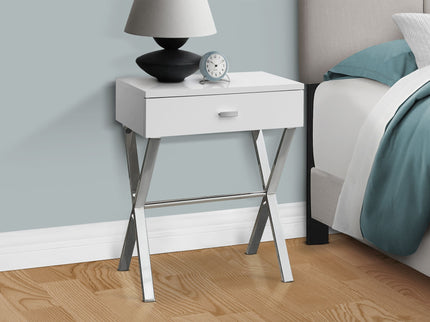 Accent Side X Table, Storage Drawer, Contemporary & Modern