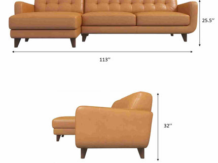 Allison - Mid-Century Modern Sectional Sofa Chaise