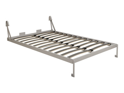 Queen Size Vertical Murphy Wall Cabinet Folding Bed With Automatic Legs - Gray