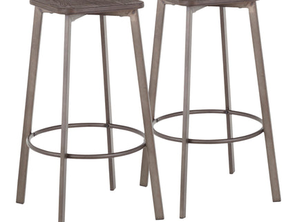 Clara - Industrial Square Barstool (Set of 2) - Espresso
