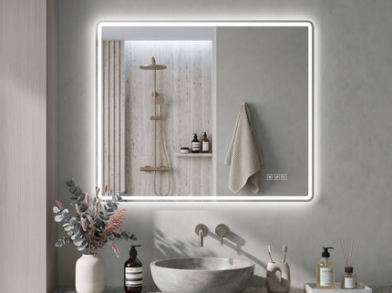24" X 32" Rectangular Front Lighted And Backlit LED Bathroom Mirror With Anti Fog - Clear