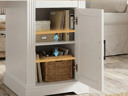 Office Desk With Charging Station & Storage Cabinet