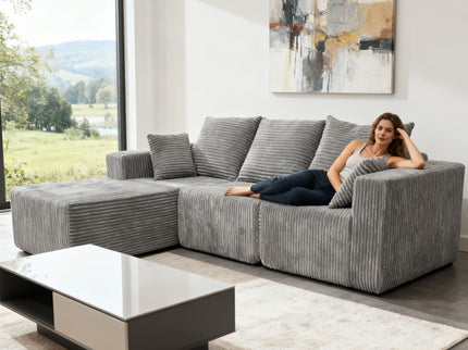 Corner Combination Sofa Sectional Couch With Soft Fabric