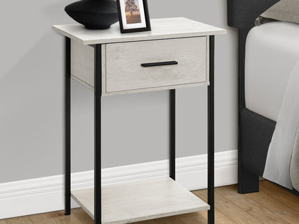 Contemporary 2 Tier Accent Table With Storage Drawer