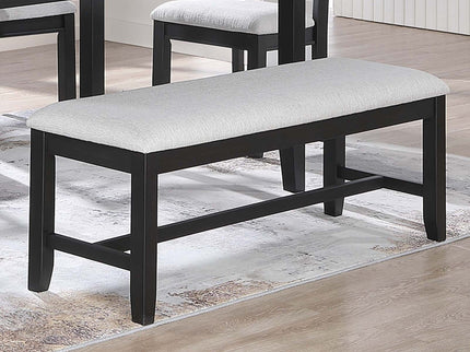 Dining Set 6 Piece With Table And Upholstered X Back Chairs - Charcoal