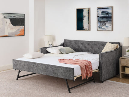 Daybed With Pop Up Trundle And USB Charging Armrest