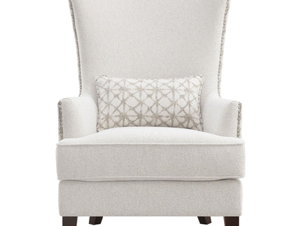 Lindstrom - Wingback Accent With Contoured Back - Ivory White