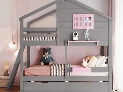 Bunk Bed With Playhouse Roof And Window