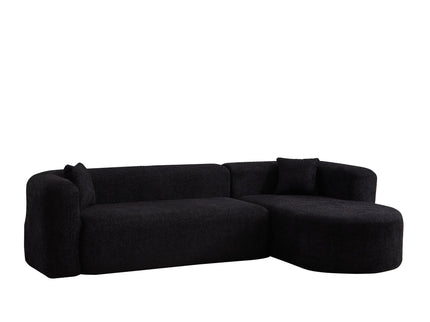 L - Shape Boneless Cloud Couch With 2 Throw Pillows For Living Room