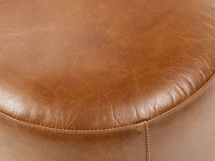 Nico - Round Ottoman Stool - Brown