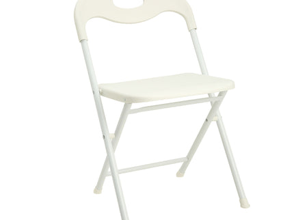Folding Chairs, Stackable & Waterproof (Set of 4) - White