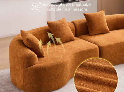 4 Seater Sofa With Fabric, 30D, 60 Hardness Full Sponge, 4 Pillow For Living Room, Home Furniture Sleeper Sectional Sofa For Apartment