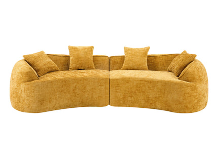 Curved Compressed Sofa, Nordic-Style Design For Living Room