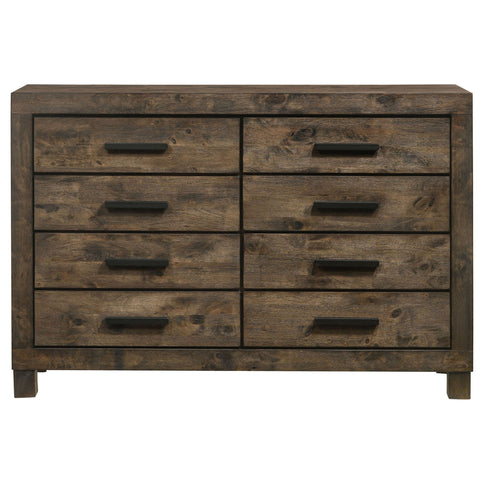 Bren - 8 Drawer Dresser With Pull Handles - Rustic