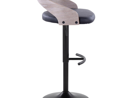 Grotto - Contemporary Adjustable Barstool With Swivel With Rounded T Footrest Elegant Design (Set of 2)