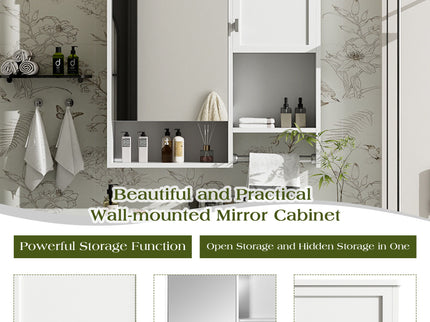 Modern Wall Mounted Bathroom Medicine Cabinet, Bathroom Wall Storage Cabinet With Mirror
