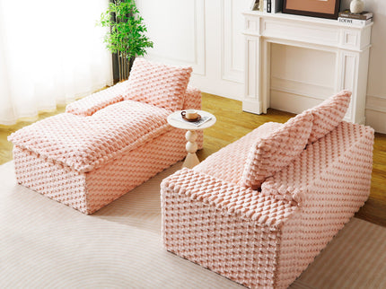 Modular Sofa, Convertible Twin Seat With Chaise Lounge
