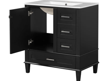 Bathroom Vanity, Modern Bathroom Cabinet With Sink Combo Set, Bathroom Storage Cabinet With A Soft Closing Door And 3 Drawers, Solid Wood Frame