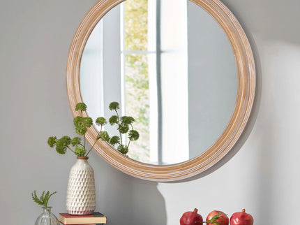 Round Wall Mirror With Ribbed Frame