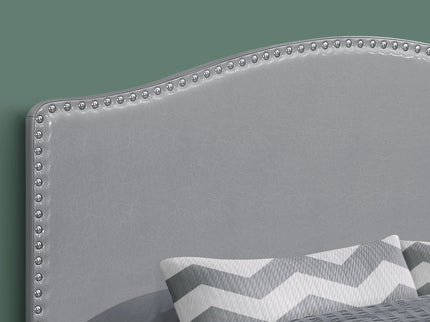 Queen Size, Bed Headboard Only, Upholstered, Transitional - Gray