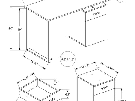 Computer Desk, Home Office, Laptop, Left, Right Set-Up, Storage Drawers, Work, Contemporary, Modern