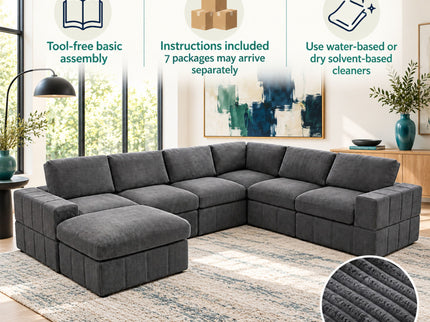 Modular Sectional Sofa, Reversible Set