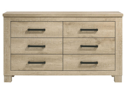 Sansome - 6 Drawer Bedroom Dresser With Pulls - Oak