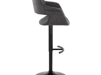 Vintage Flair - Mid Century Modern Adjustable Barstool With Swivel & Rounded T Footrest (Set of 2)