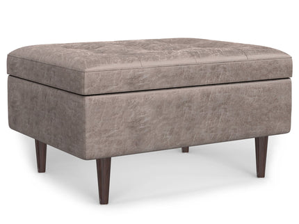 Shay - Large Square Coffee Table Storage Ottoman Mid-Century Style