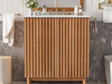 Traditional Bathroom Vanity With Ceramic Sink