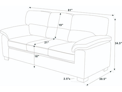 Vintage Inspired 3 Seat Sofa With Tufted Cushions