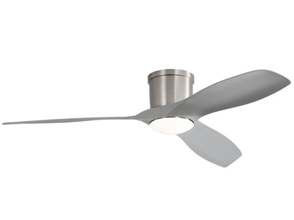 Flush Mount Ceiling Fan With Dimmable LED Light, 3 Blades, Reversible DC Motor Blades For Living Room