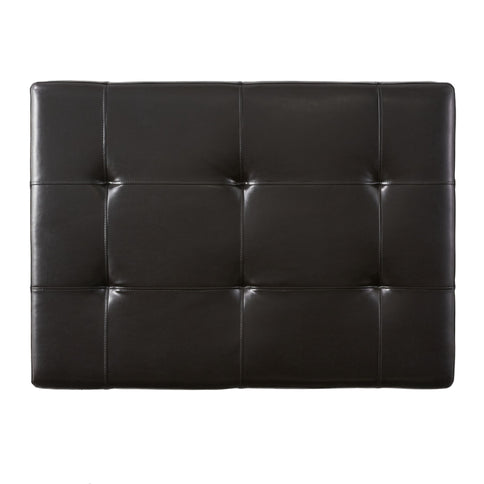 Chatham - Ottoman With Drawer Leather Storage Solution - Dark Coffee