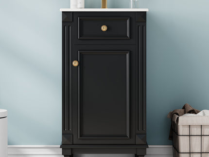 Bathroom Vanity With Sink, Soft-Closing Door, Adjustable Shelf