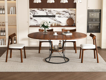 Round Extendable Dining Table Set With Chairs