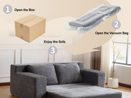 Comfortable Deep Seat Loveseat Sofa Bed, Reversible Cushion With Pillows