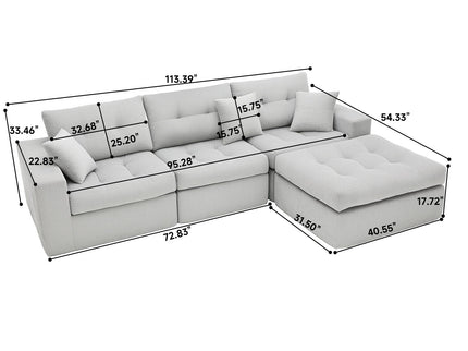 Corner Chaise L-Shaped Sectional Sofa Bed