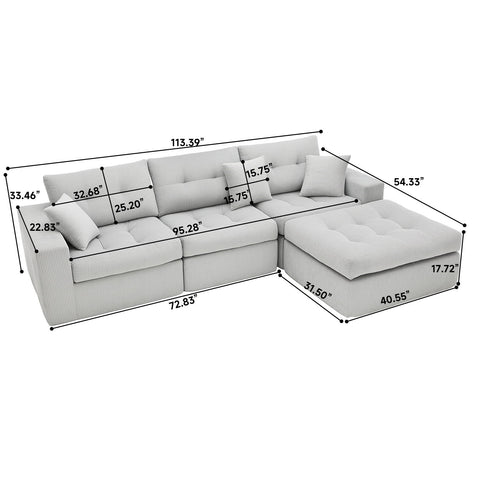 Corner Chaise L-Shaped Sectional Sofa Bed