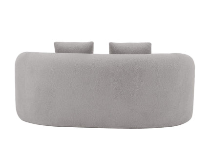 Curved Loveseat Sofa With Round Armrest