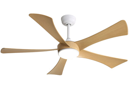 52" Ceiling Fan With 22W LED Light And Remote Control, 50 / 10 / 24 Downrod - White